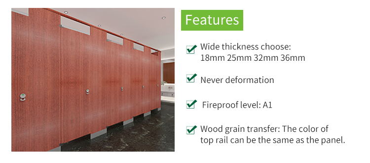 Wood Grain Transfer Metal toilet partition